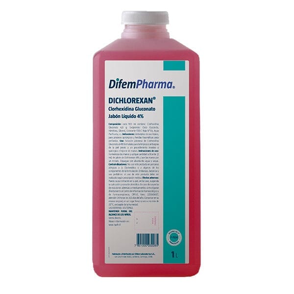 Dichlorexan 4% jabón líquido 1 litro. Farmex-Fonasa 