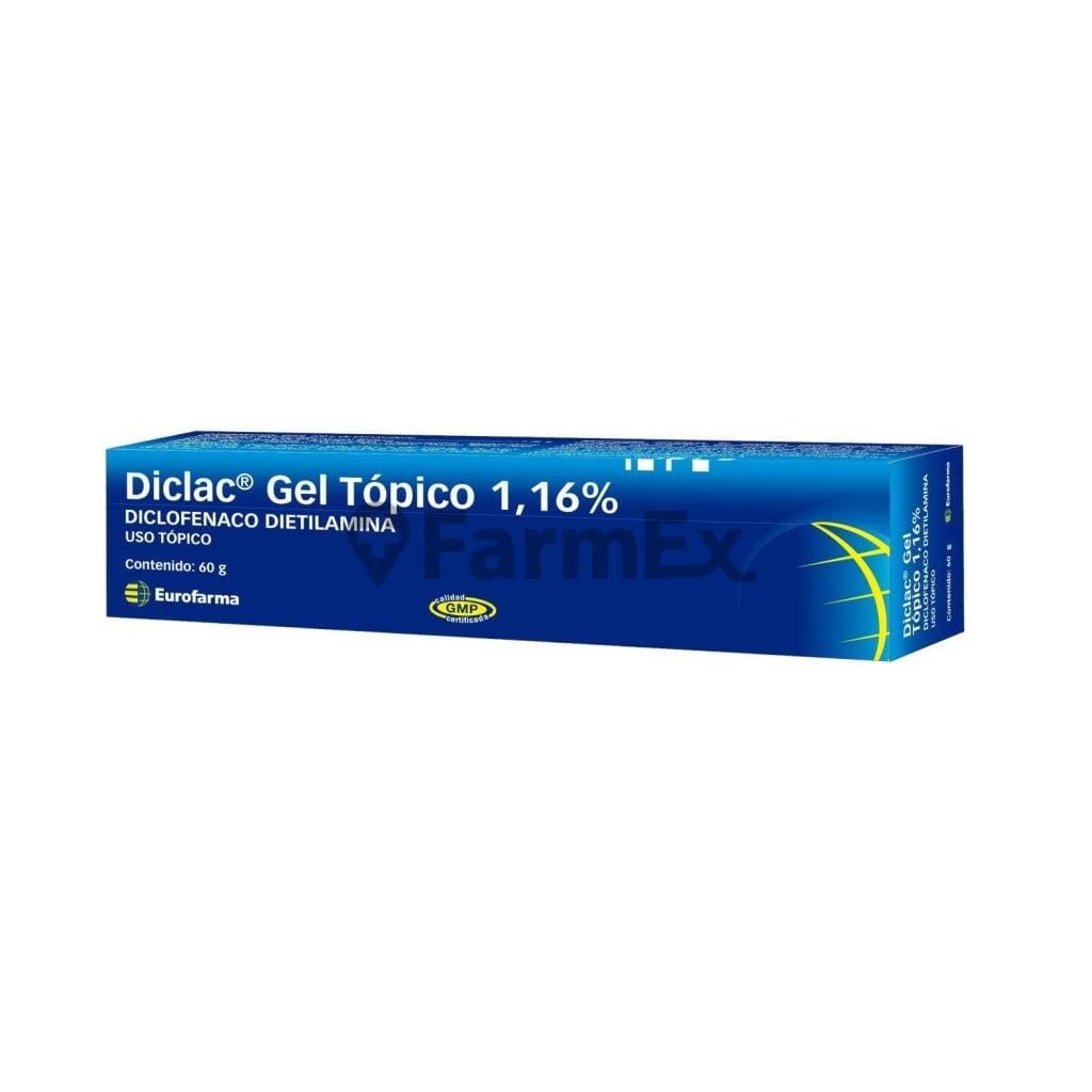 Diclac Gel Tópico 1,16 x 60 g. Farmex-Fonasa 