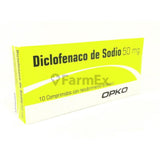Diclofenaco sódico 50 mg x 10 comprimidos.