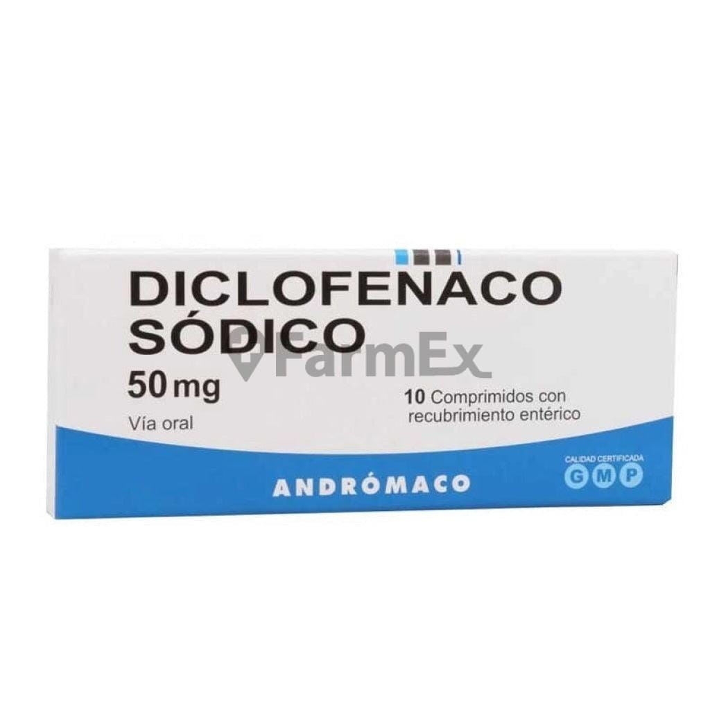 Diclofenaco sodico 50 mg x 10 comprimidos Farmex-Fonasa-Persistente 