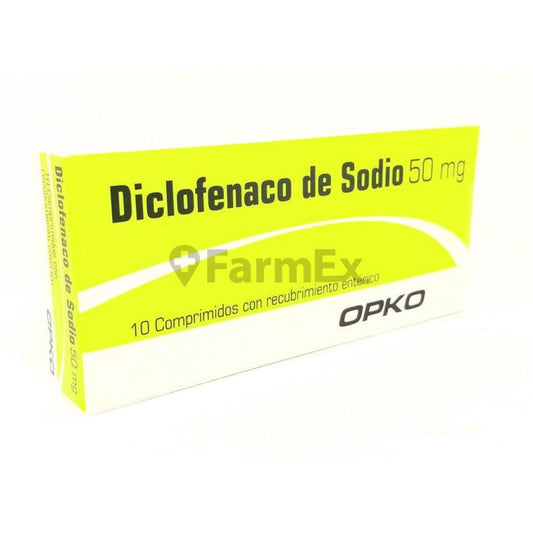 Diclofenaco sódico 50 mg x 10 comprimidos Farmex-MiaHealth-Persistente 