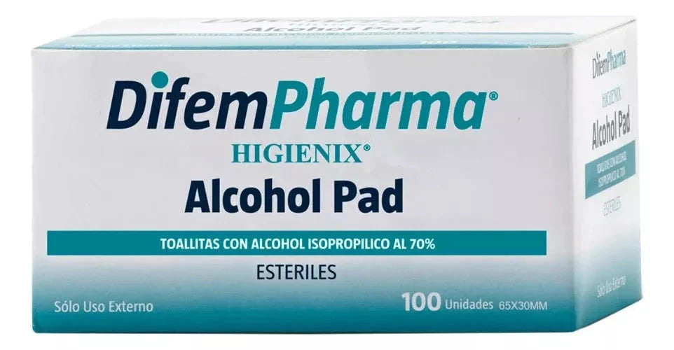 Difempharma "Alcohol Pad" Toallitas Esteriles x 100 unidades Farmex-Pluxee-Persistente 