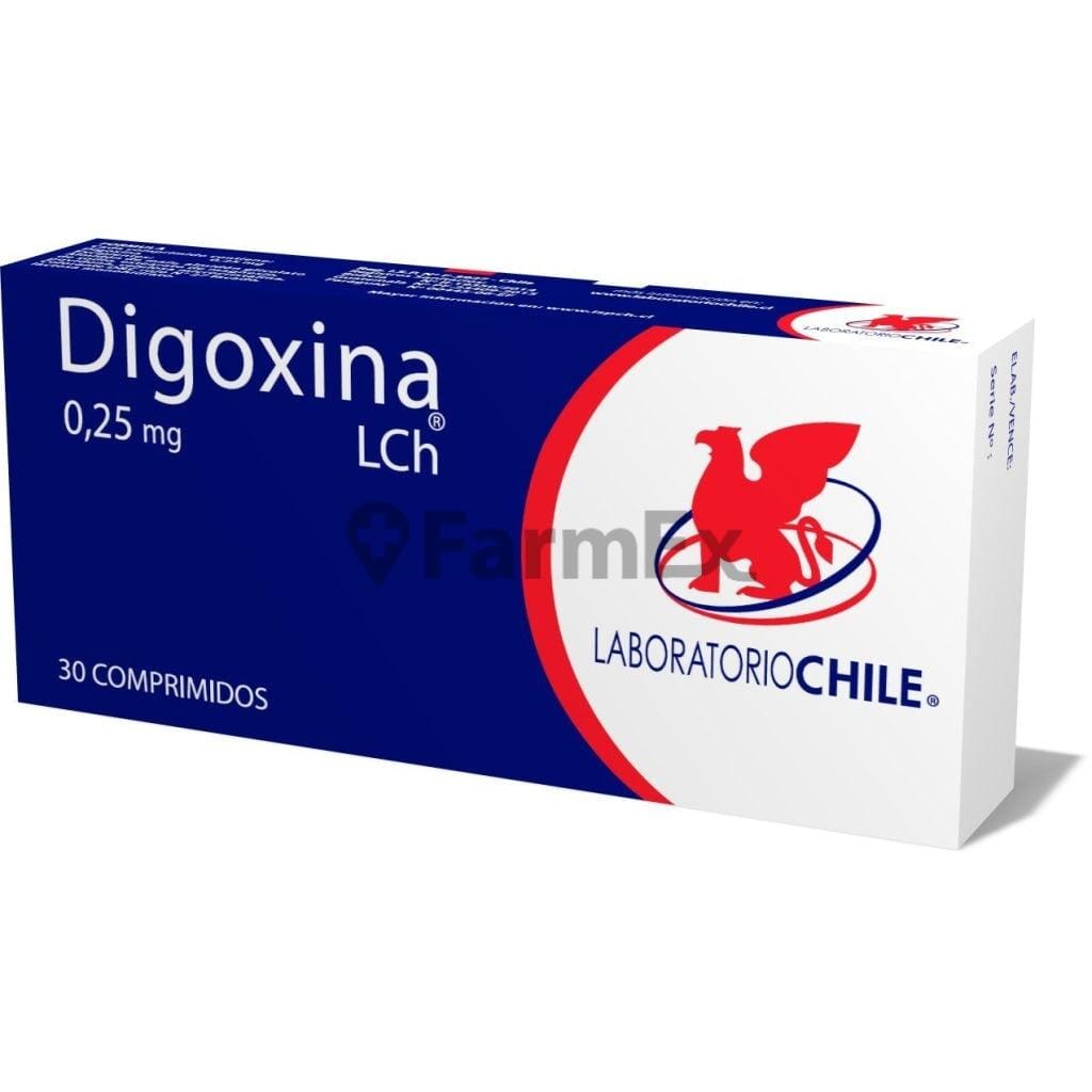 Digoxina 0,25 mg x 30 comprimidos Farmex-BanMedica-Persistente 