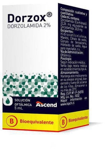 Dorzox 2% x 5 mL  Solución Oftálmica"Ley Cenabast"