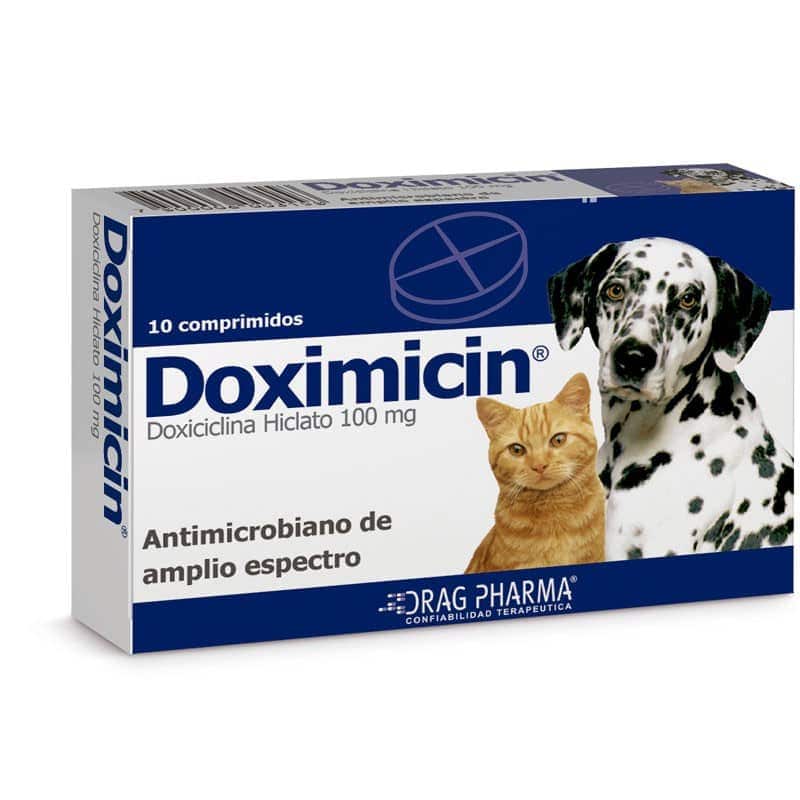 Doximicin® 100 mg x 10 Comprimidos Antimicrobiano Perros y Gatos Drag Pharma 