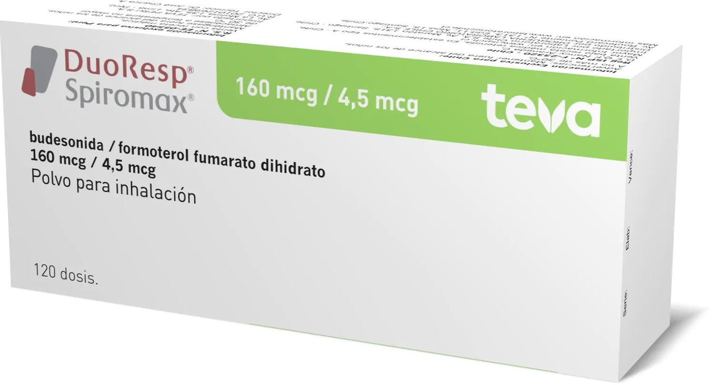DuoResp Spiromax 160 mcg / 4,5 mcg Polvo para inhalación x 120 dosis.