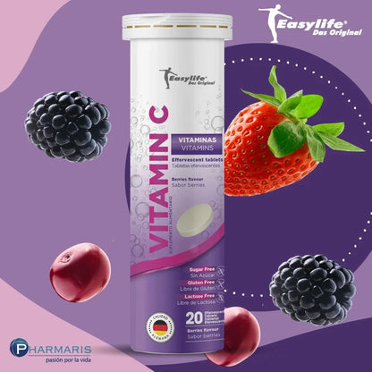 Easy Life Vitamin C x 20Tabletas Efervescentes Sabor Berries 1000Mg. Easylife 