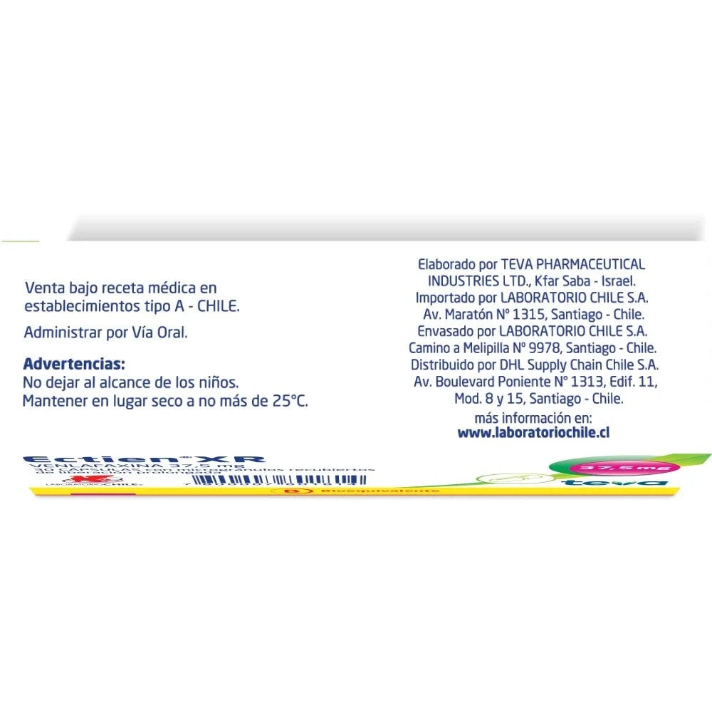 Ectien 37,5 XR x 30 comprimidos susc-1 de 2 meses Farmex-Suscripciones-Persistente 