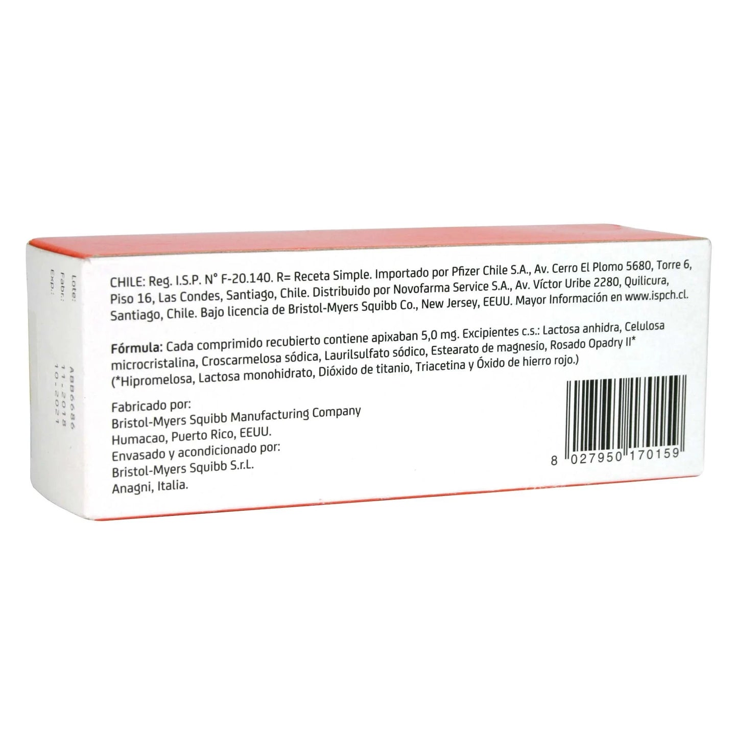 Eliquis 5 mg x 60 comprimidos AXON PHARMA 