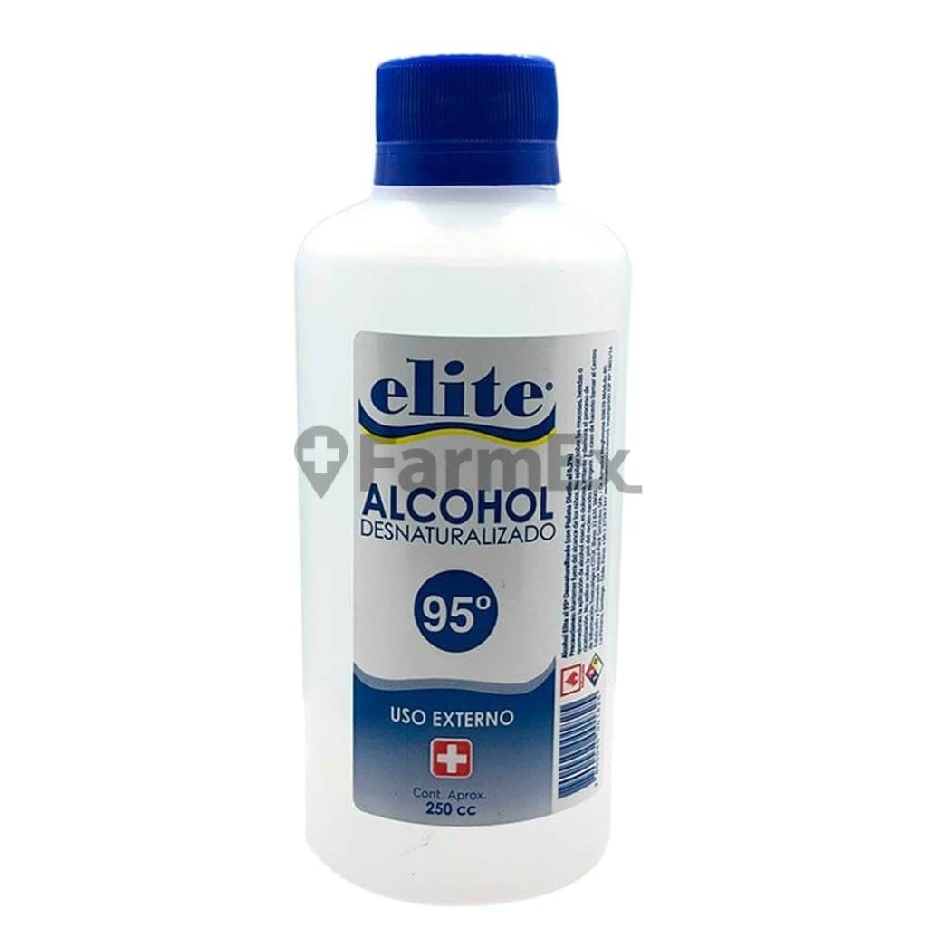 Elite Alcohol Desnaturalizado 95° x 250 mL Farmex-Fonasa-Persistente 