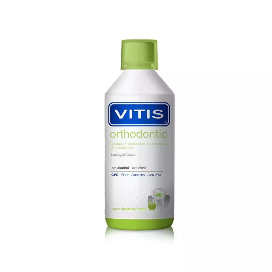 Enjuage bucal Vitis orthodontic sabor "manzana menta" x 500 ml ( dentaid).
