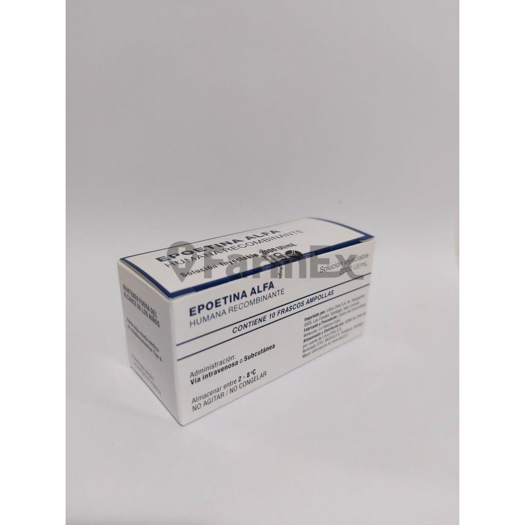 Epoetina Alfa Humana Recombinable Sol. Iny. 2000 U.I / ml x 10 frascos ampollas "Ley Cenabast" Farmex-VidaTres-Persistente 