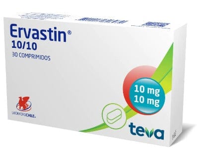 Ervastin 10/10 mg x 30 comprimidos.