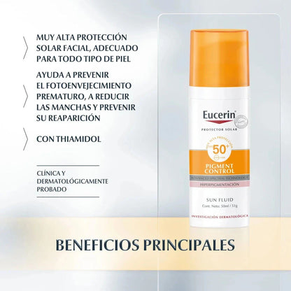 Eucerin Bloqueador Pigment Control Sun fluid 50 mL Farmex-Pluxee-Persistente 