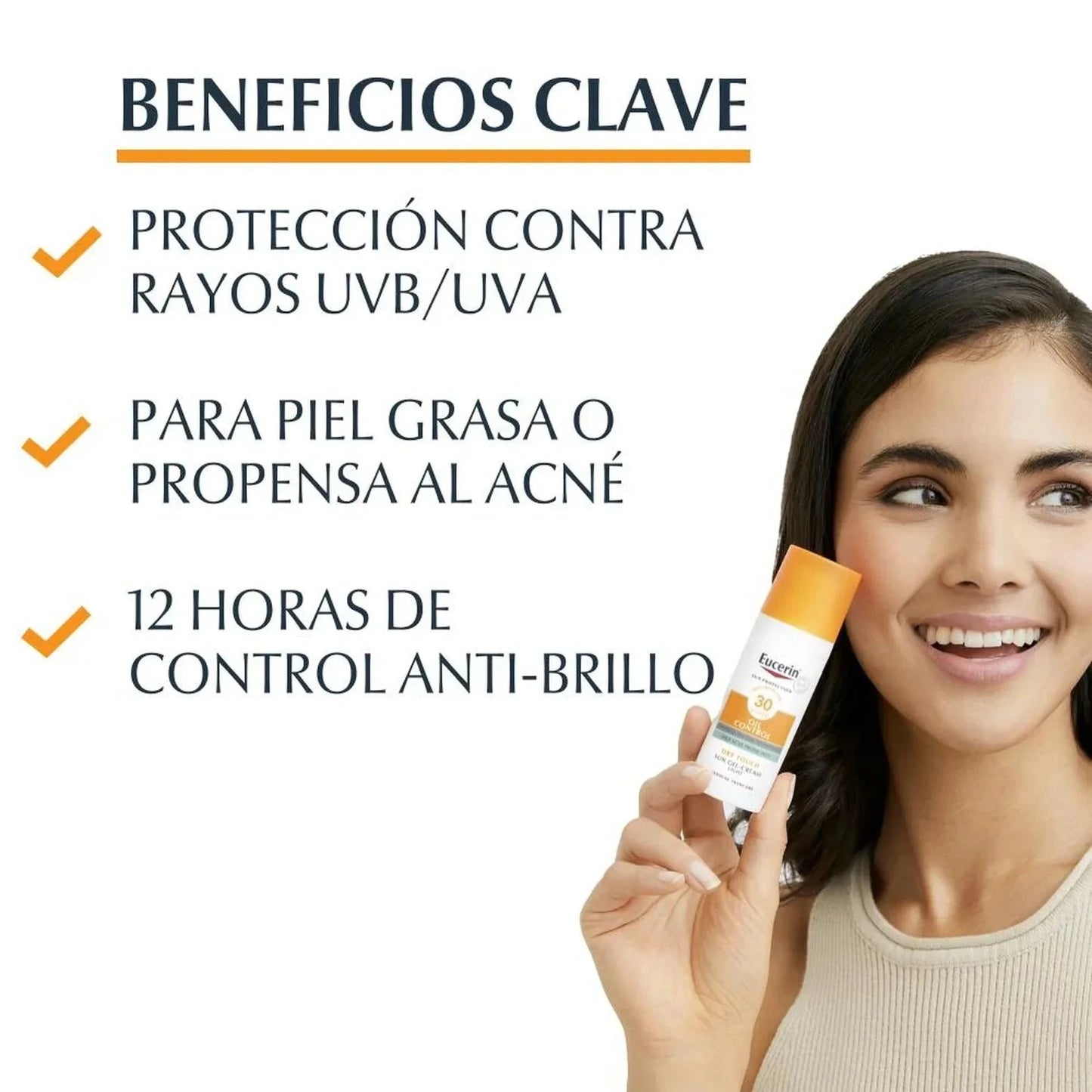 Eucerin Bloqueador Sun Oil Control Toque Seco 50 mL Farmex-Pluxee-Persistente 