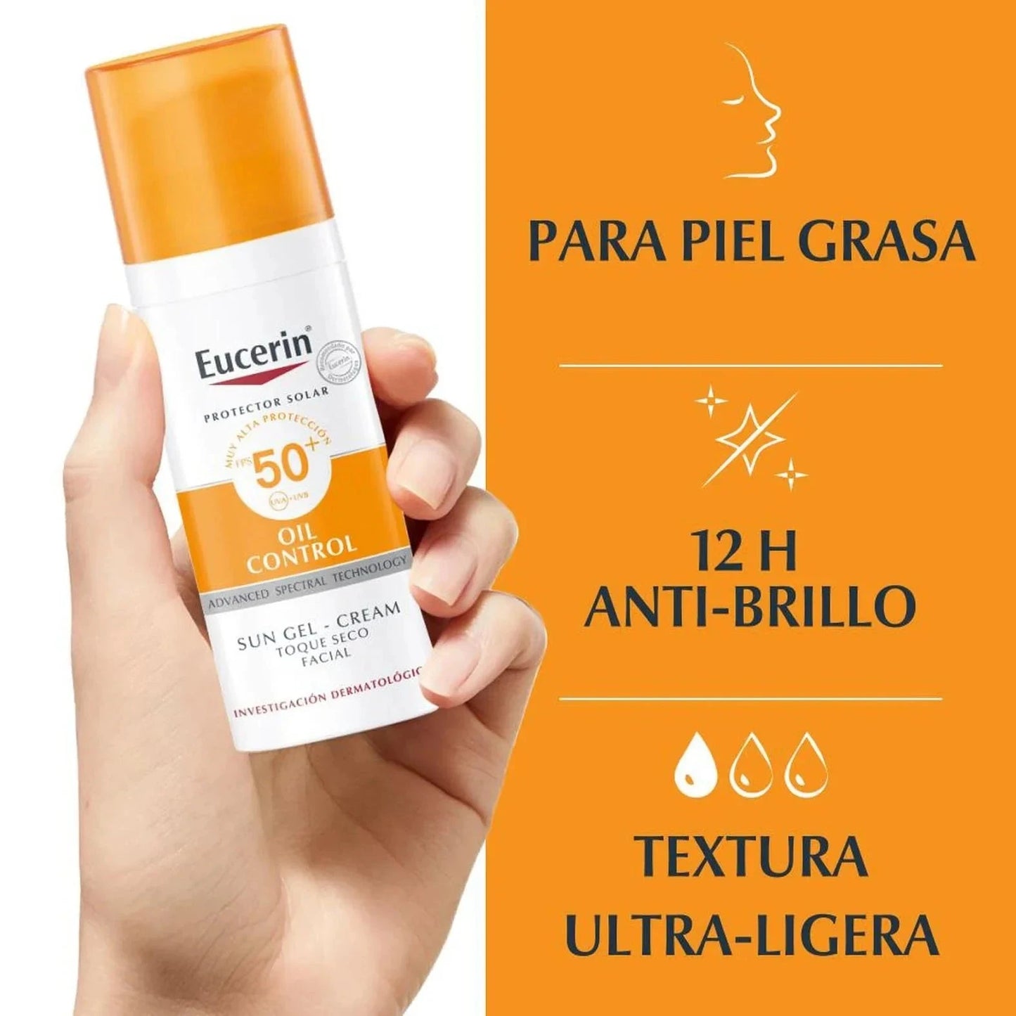 Eucerin Bloqueador Sun Oil Control Toque Seco 50 mL Farmex-Pluxee-Persistente 