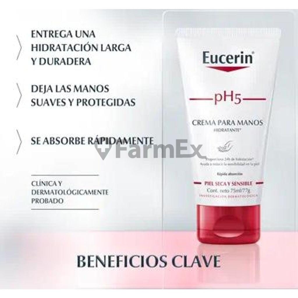 Eucerin pH 5 Crema Hidratante Para Manos x 75mL / 77g Farmex-Pluxee-Persistente 