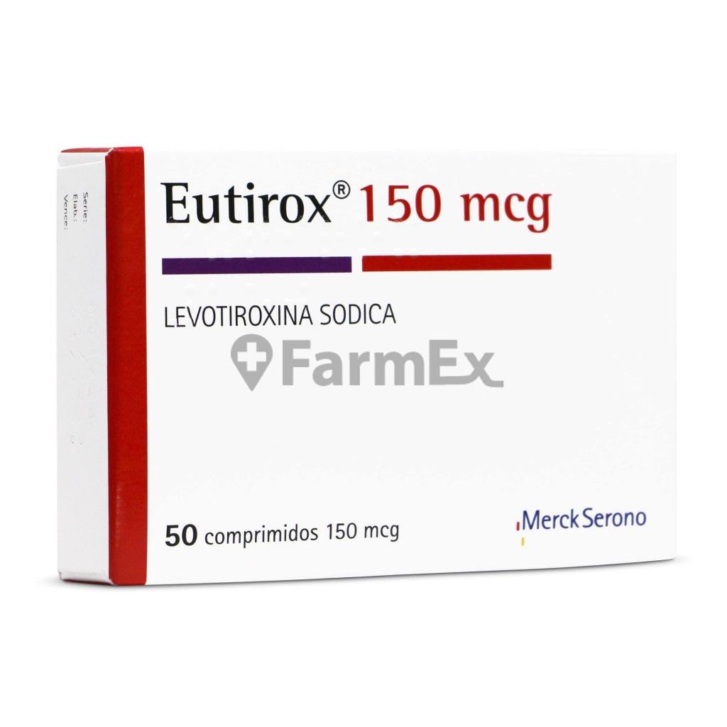 Eutirox 150 mcg x 50 comprimidos.