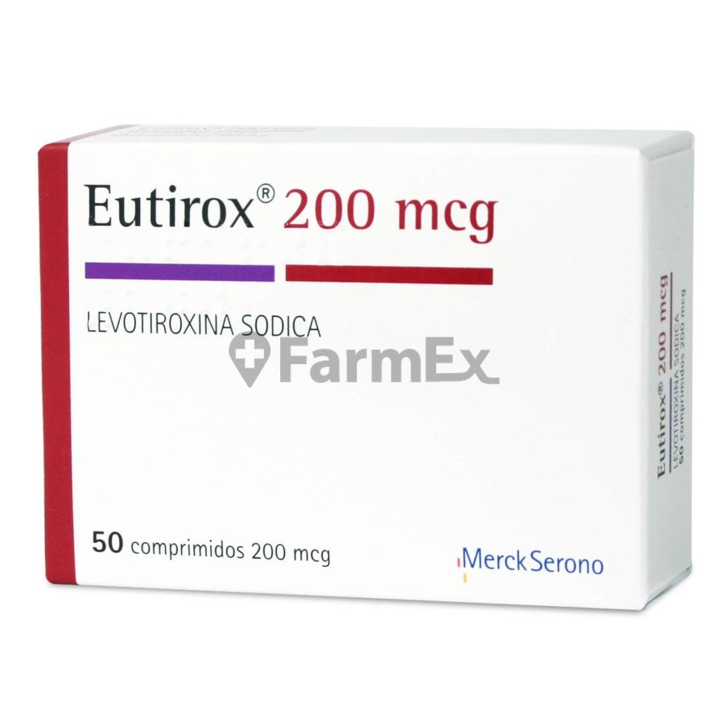 Eutirox 200 mcg x 50 comprimidos.