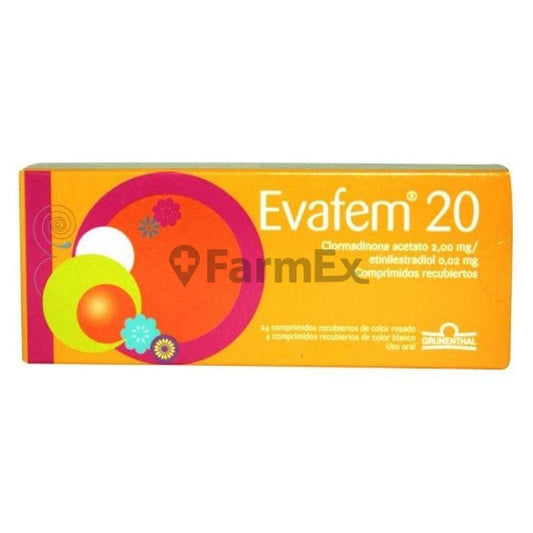 Evafem 20 x 28 comprimidos susc-1 de 3 meses Farmex-Suscripciones-Persistente 