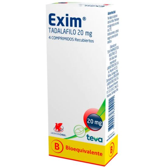 Exim 20 mg x 4 comprimidos Farmex-Chile Salud-Persistente 