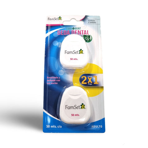 Family Set Hilo dental cool mint 2 x 1 x 50 mts c/u