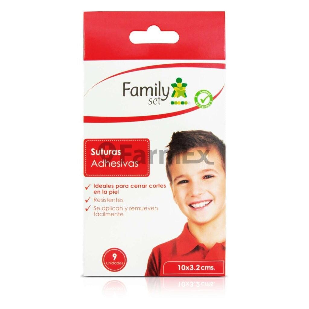 Family Set Suturas Adhesivas x 9 unidades Farmex-Pluxee-Persistente 