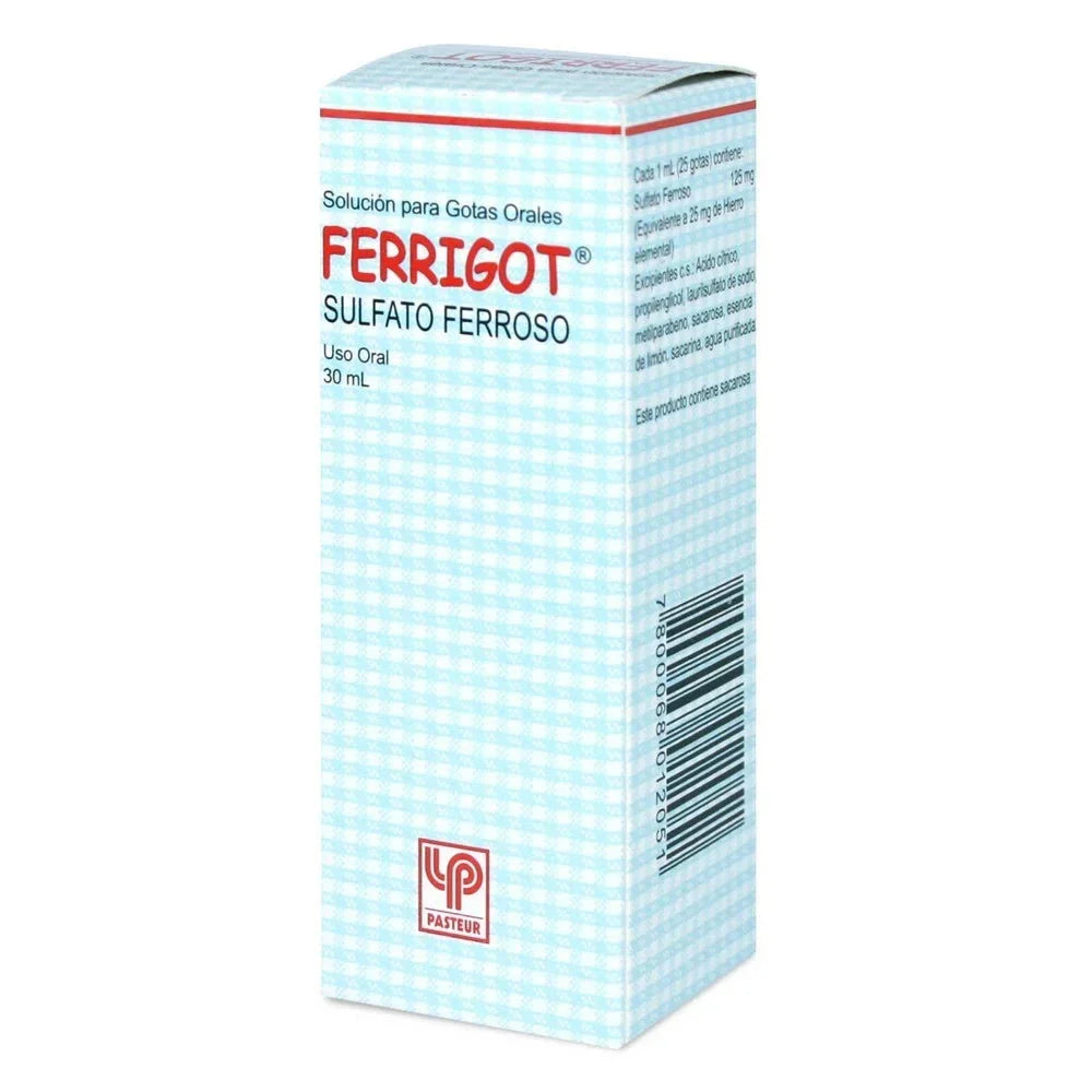 Ferrigot "Sulfato Ferroso" Gotas x 30 ml "Ley Cenabast".