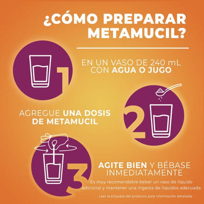 Fibra Natural Metamucil Soluble Sabor Naranja 174 g procter & Gamble 