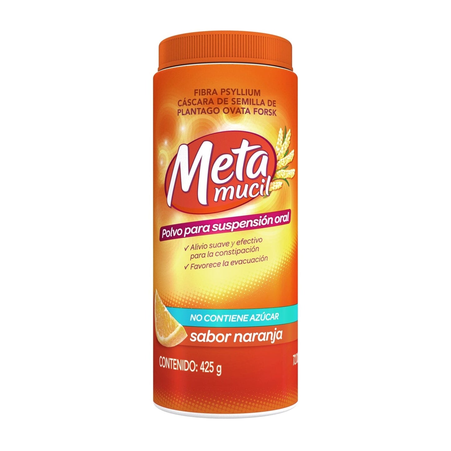 Fibra Natural Metamucil Soluble Sabor Naranja 425 g p&g 