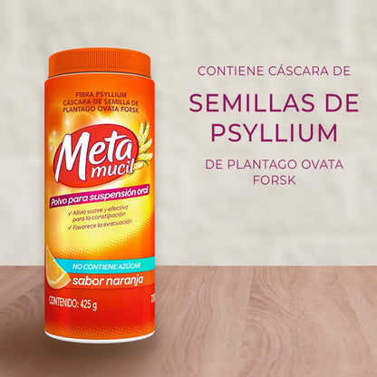 Fibra Natural Metamucil Soluble Sabor Naranja 425 g p&g 