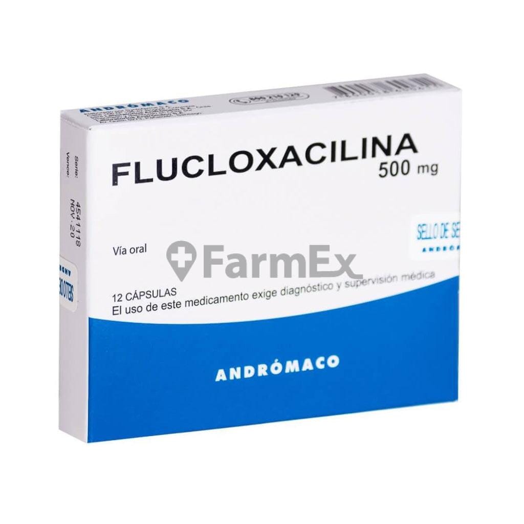 Flucloxacilina 500 mg x 12 cápsulas Farmex-Consorcio-Persistente 