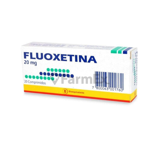 Fluoxetina 20 mg x 20 comprimidos Farmex-BanMedica-Persistente 