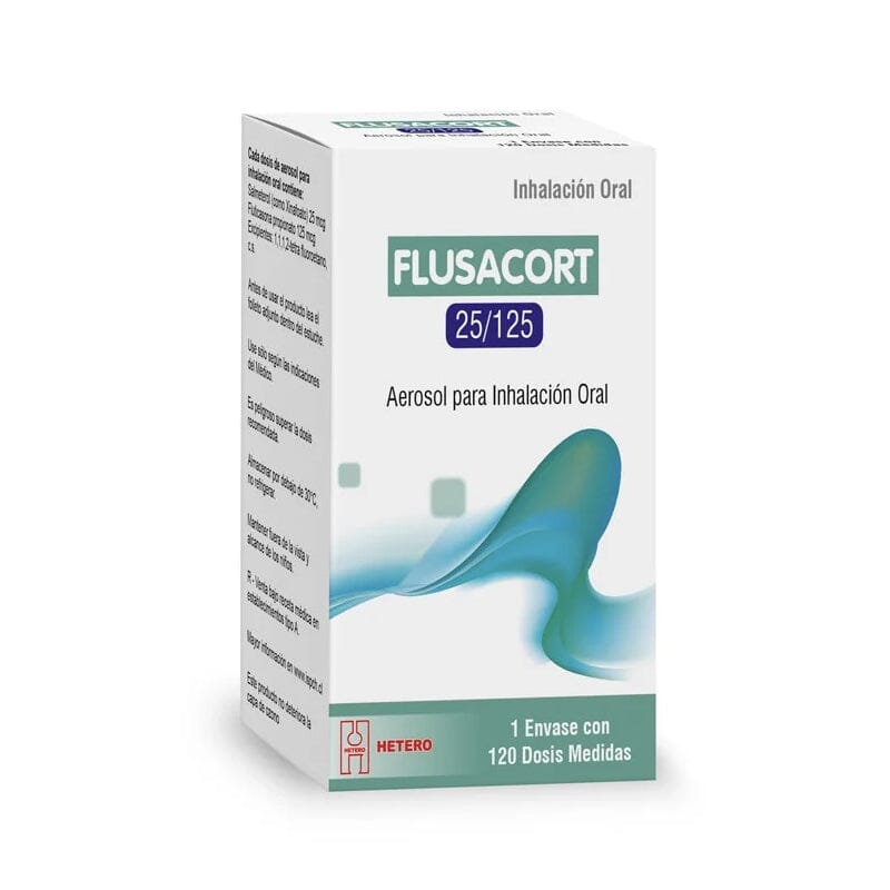 Flusacort 25 mcg - 125 mcg / dosis x 120 dosis "Ley Cenabast" HETERO 