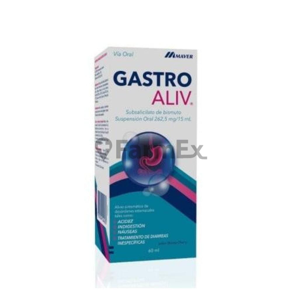 GastroAliv Suspensión oral x 60 mL Farmex-BanMedica-Persistente 