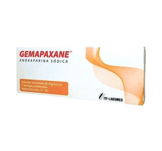 Gemapaxane 60 mg/0,6 mL solución inyectable x 2 jeringas prellenadas "Ley Cenabast" Farmex-Pluxee-Persistente 