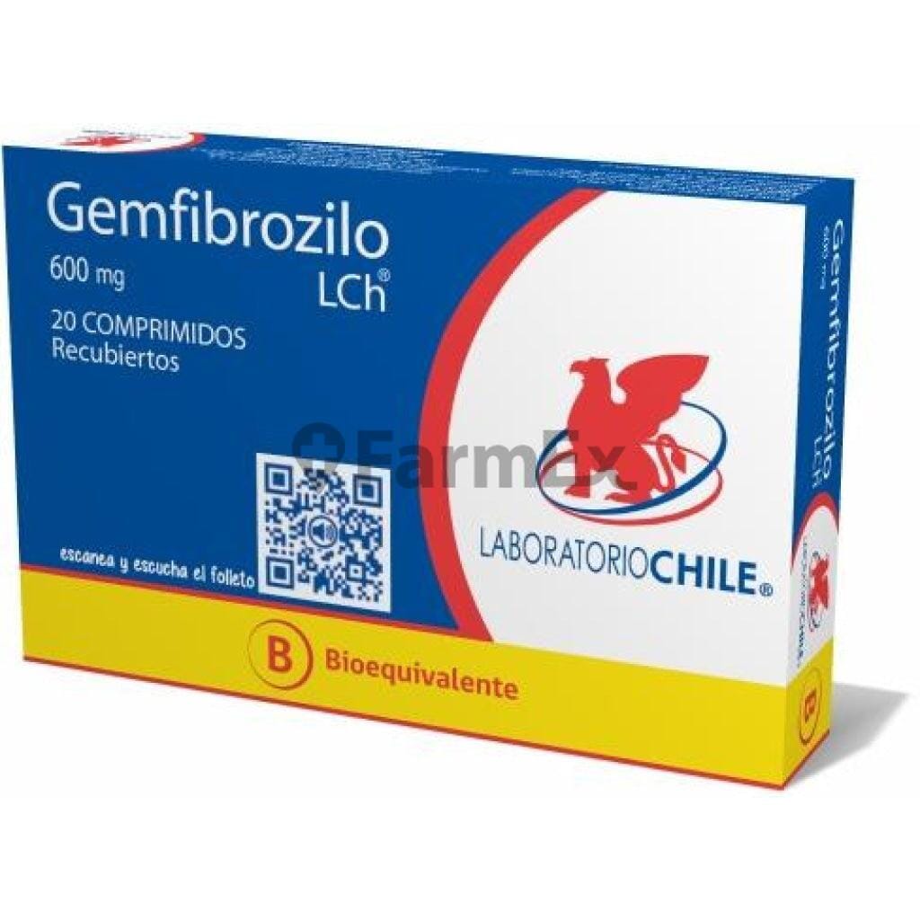 Gemfibrozilo 600 mg x 20 comprimidos susc-1 de 2 meses Farmex-Suscripciones-Persistente 
