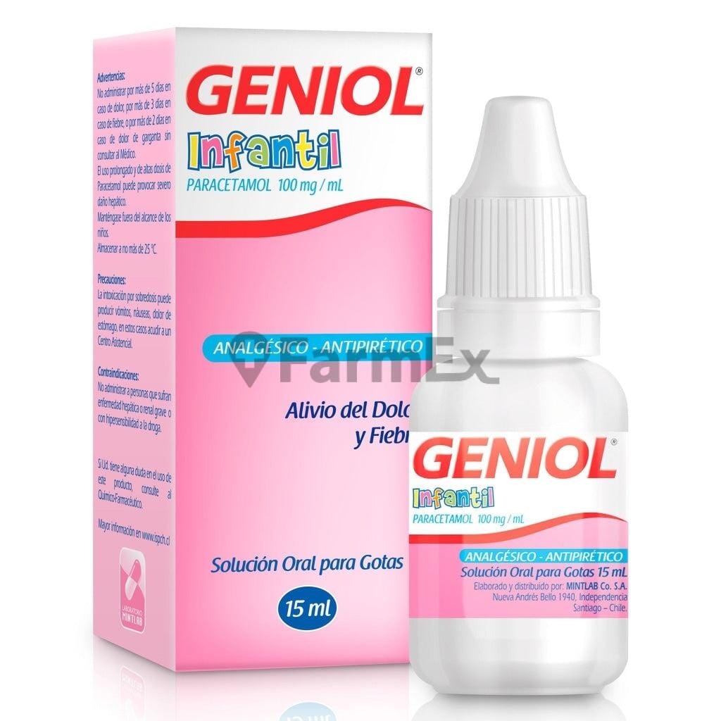 Geniol Gotas "Paracetamol Infantil" x 15 mL Farmex-Pluxee-Persistente 