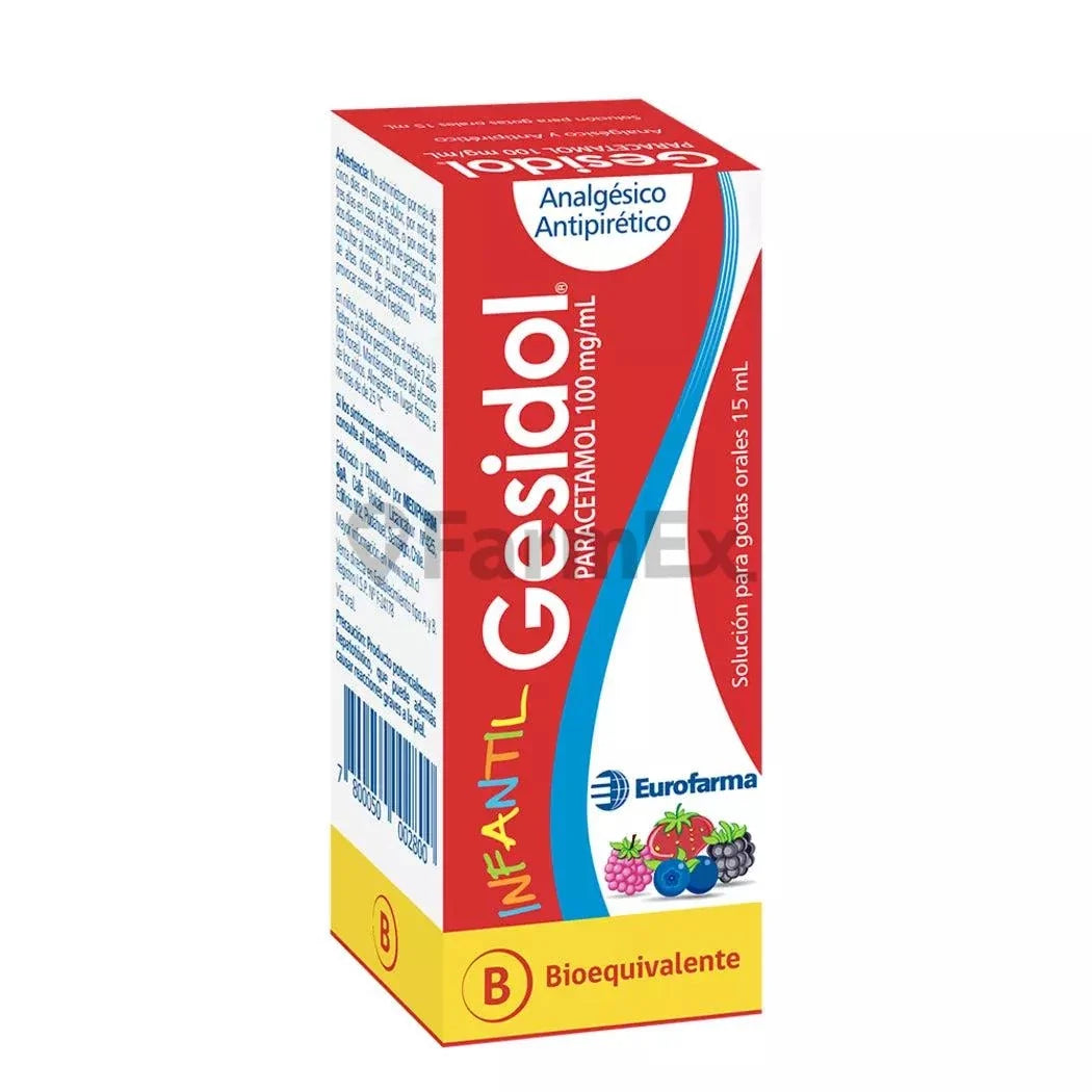 Gesidol Infantil Gotas 100 mg / mL x 15 mL.