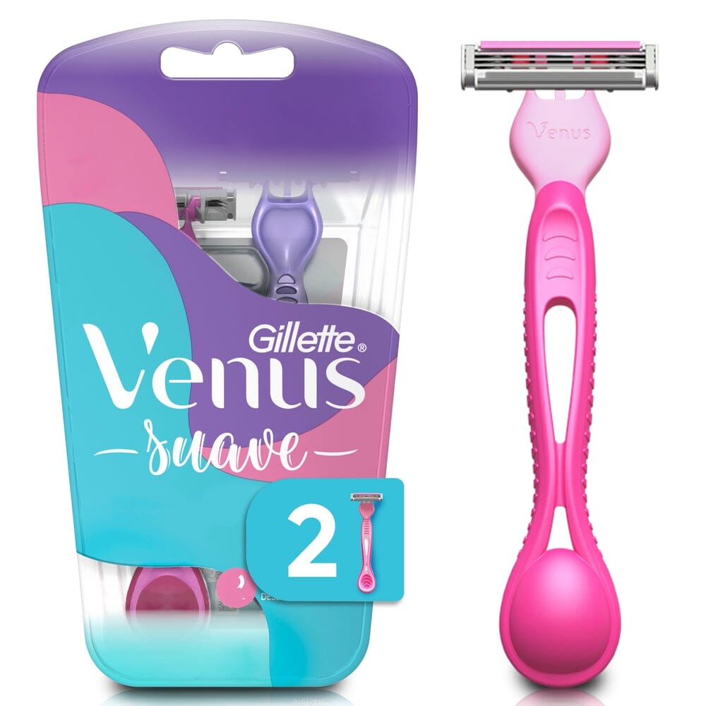 Gillette Afeitadora Venus Suave con Aloe y 3 Hojas 2 Uds.