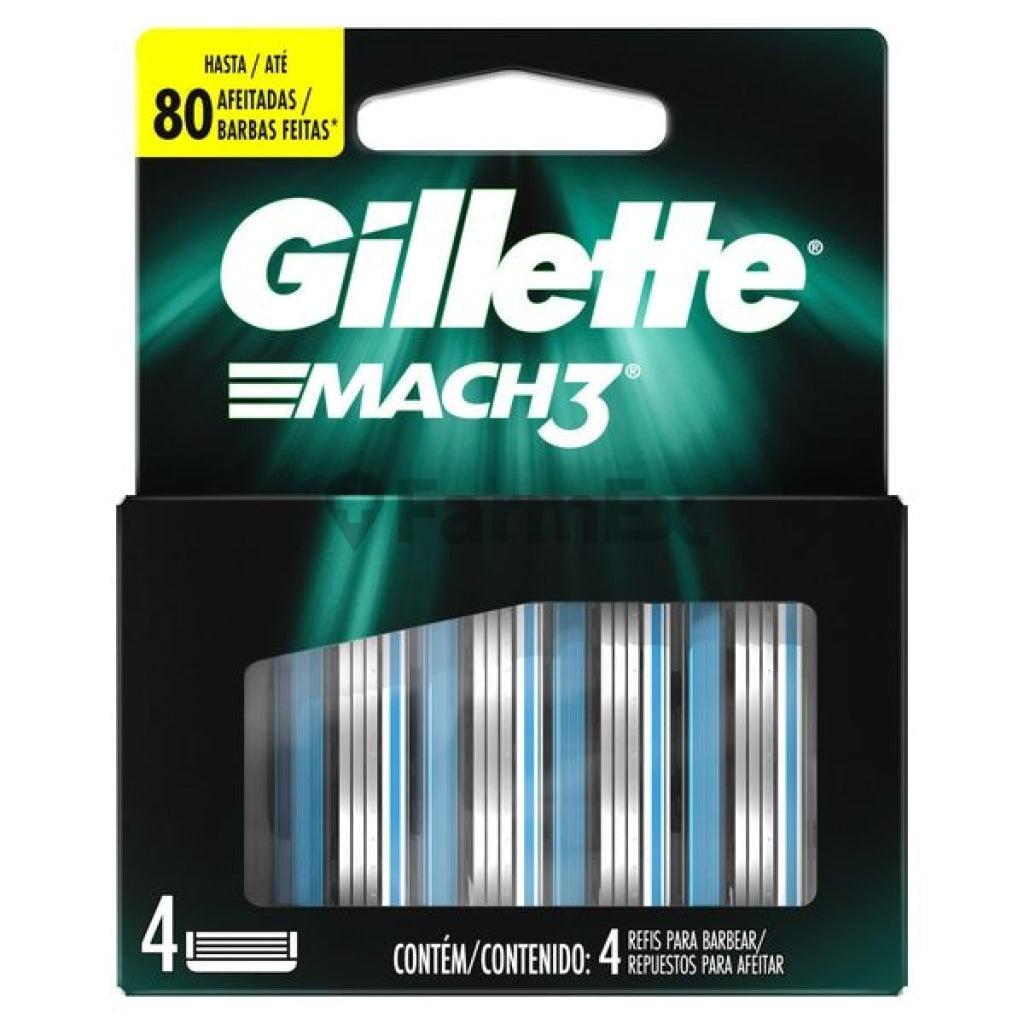 Gillette Mach 3 "80 afeitadas" x 4 repuestos.