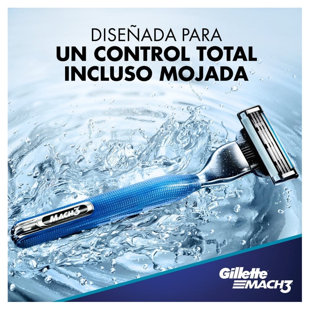 Gillette Mach 3 Pack Máquina Afeitar + 2 Cartuchos Farmex-Pluxee-Persistente 