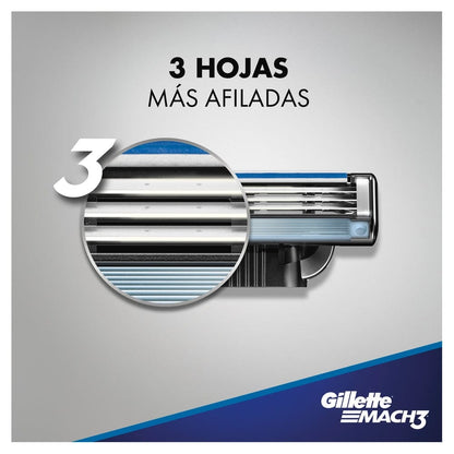 Gillette Mach 3 Pack Máquina Afeitar + 2 Cartuchos p&g 
