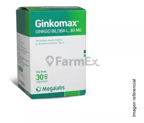 Ginkomax 80 mg x 30 cápsulas.