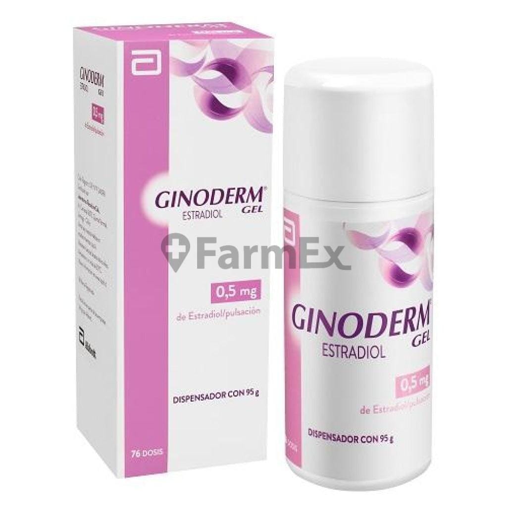Ginoderm Estradiol 0,5 mg Gel Tópico 95 g x 76 dosis. Farmex-Yapp-Seguro-Boleta 