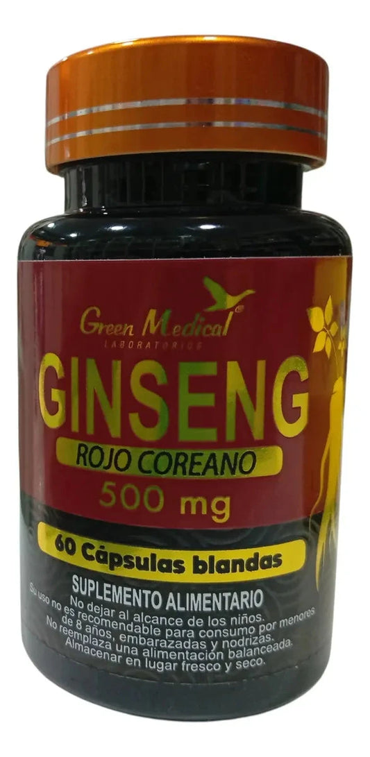 Ginseng Rojo coreano x 60 Cápsulas Blandas GREEN MEDICAL 