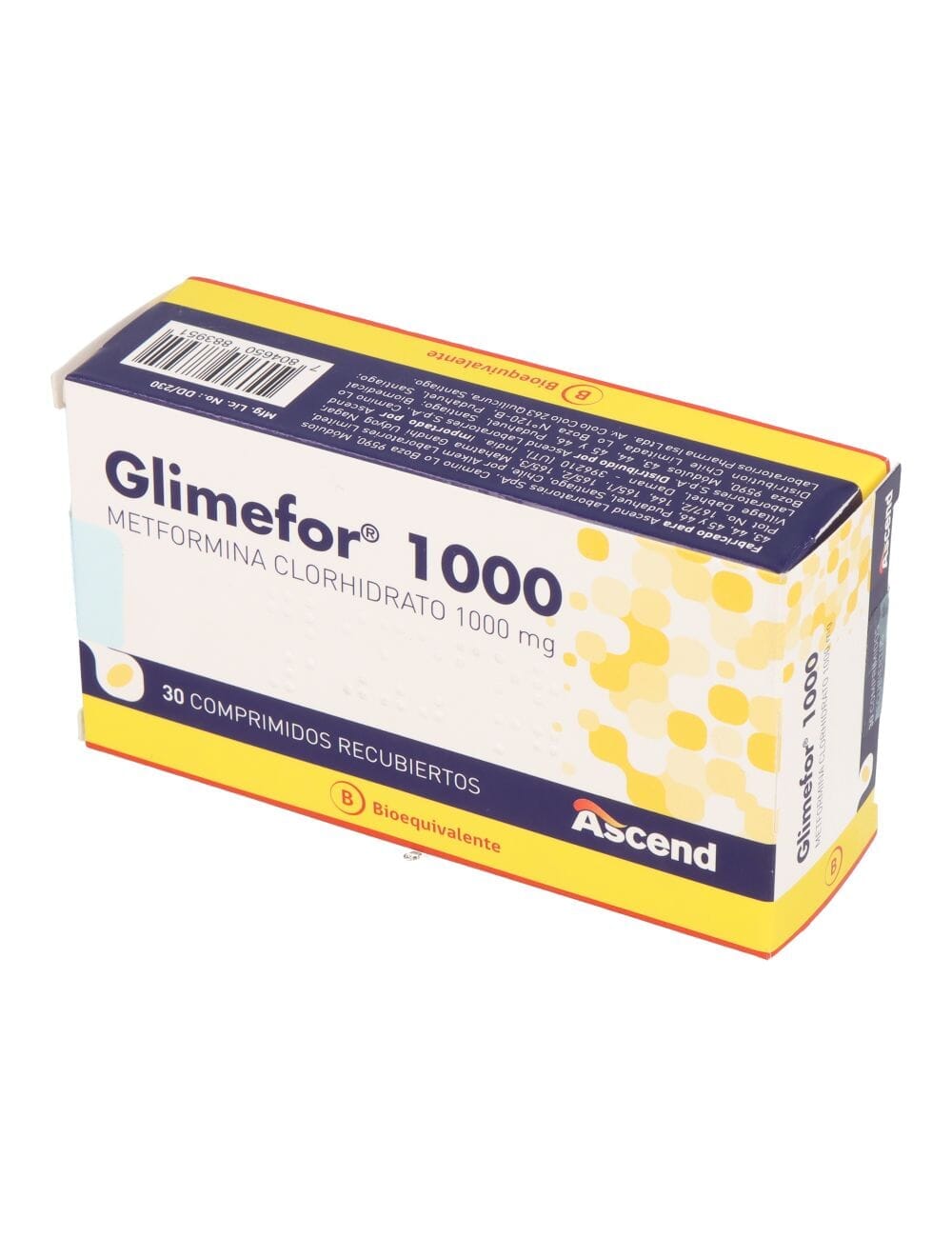 Glimefor 1000 mg x 30 comprimidos (Ley Cenabast). Farmex-Yapp-Programa-Boleta 