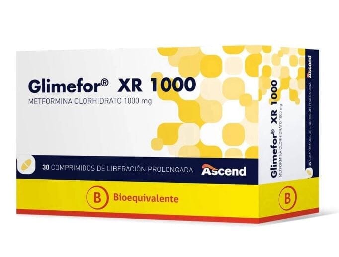 Glimefor XR 1000 mg x 30 comprimidos. Farmex-Fonasa 
