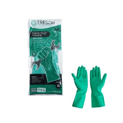 Guante Nitrilo Industrial "Verde" Talla XL x 1 par