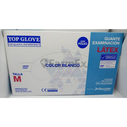 Guantes de Latex Talla M x 100 unidades cada caja Farmex-VidaTres-Persistente 